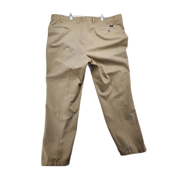 DOCKERS Men's Pants Pleated Straight Leg Slash Pockets Brown Size 48/32 - Picture 6 of 6